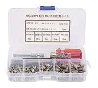 105pcs Kit di riparazione set di utensili manuali set di utensili completi inserti filettati con strumenti Inserti in acciaio inossidabile tipo Helicoil(M5*0.8)