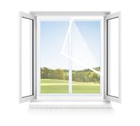 105x125cm,zanzariera per finestre, lavabile, autoadesiva, universale, trasparente, con gancio e anello, robusta, impermeabile e veloce