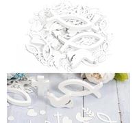 106 decorazioni da tavolo per battesimo, comunione, battesimo, per ragazzi e ragazze | Decorazione da tavolo in legno bianco a forma di pesce per cresima, decorazione da tavolo per battesimo