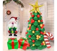 106 Pezzi Palloncini Natalizi, Palloncini di Natale, Albero di Natale di Palloncini Verdi Rossi Oro, Palloncini in Lattice Palloncini Natale Alluminio, Palloncini per Decorazioni Natalizie Feste (B)
