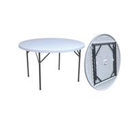 Giardini del Re Tavolo Pieghevole Rotondo 122 in Acciaio e Polietilene colore Bianco - HDPE 122