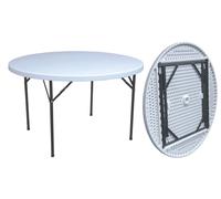 Giardini del Re Tavolo Pieghevole Rotondo 122 in Acciaio e Polietilene colore Bianco - HDPE 122