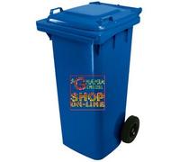 10674 BIDONE NETTEZZA URBANA QUADRATO CON RUOTE LT. 120 BLU
