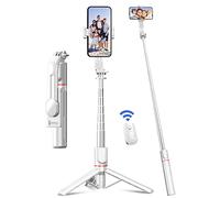 106cm Bastone Selfie, Selfie Stick Estensibile in Alluminio con Telecomando Bastone Selfie Treppiede Rinforzato e Stabile Rotazione a 360° Compatibile con Android e iPhone Telefono (Bianco)