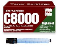 106R04050 106R04051 106R04052 106R04053 Cartucce Toner C8000 Nero Giallo Magenta Ciano Toner a Colori ad Alta Capacità Compatibile per Xerox Versalink C8000 Stampanti,Cyan-C8000