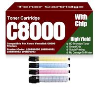 106R04050 106R04051 106R04052 106R04053 Cartucce Toner C8000 Nero Giallo Magenta Ciano Toner a Colori ad Alta Capacità Compatibile per Xerox Versalink C8000 Stampanti,4Pack-C8000
