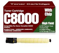 106R04050 106R04051 106R04052 106R04053 Cartucce Toner C8000 Nero Giallo Magenta Ciano Toner a Colori ad Alta Capacità Compatibile per Xerox Versalink C8000 Stampanti,Yellow-C8000