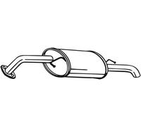 107 CV SILENZIATORE POSTERIORE PER DAEWOO Gentra Tre VOL 1.5 KW 79 CV 107