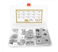 107 pezzi Rondelle Quadrate Rondelle Piatte in Acciaio Inox M3 M4 M5 M6 M8 M10 M14 Rondella Quadrata con Foro Rotondo Rondella Quadrata Piatte per Fissaggio per Bulloni Barre Filettate