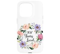 107 Years Loved 107h Birthday Floral 107 Years Loved Women Custodia per iPhone 15 Pro