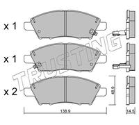 1079.0 TRUSTING Kit pastiglie freno, Freno a disco per NISSAN