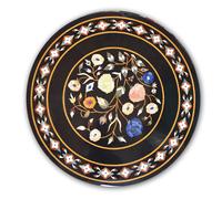 107cm x Marmo Caffè Centrale Table Top Handmade Pietra Dura Patio Decorazione