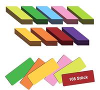 108 etichette magnetiche scrivibili, 75 x 25 mm, strisce magnetiche scrivibili, colorate, targhette magnetiche cancellabili, etichette magnetiche per lavagne, frigoriferi, lavagne magnetiche