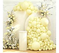 108 palloncini gialli doppi ripieni di diverse dimensioni, 45/30/25/10/5 pollici burro chiaro chiaro giallo pastello palloncini ghirlanda arco kit per compleanno baby shower matrimonio anniversario