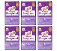 108 Pannolini PAMPERS PROGRESSI Pannolini Bambini taglia 5 Junior 11-25 kg NUOVI