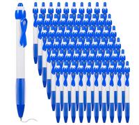108 penne a sfera con nastro blu per la sensibilizzazione contro il cancro, penne a sfera gel retrattili, regalo di supporto per la salute, ideali per raccolte fondi e sopravvissuti
