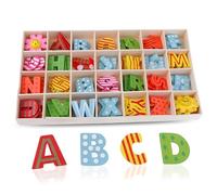 108 Pezzi Alfabeto Puzzle Tavola,Lettere in Legno Piccole Colorate, decorazione della festa di compleanno di Natale Giocattoli per bambini per cucire Scrapbooking Card Making Craft Diy Accessories