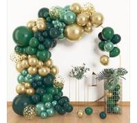 108 pezzi Verde scuro e Oro Catena di gomma per palloncini