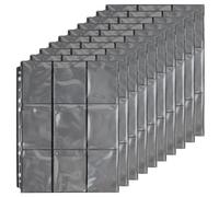 1080 Buste Proteggi Carte Trasparenti Nero, Manicotti per Carte Collezionabili 11 Fori, Doppio Lato, 60 Fogli di Plastica Raccoglitori, Collezione di Pagine di Album, Supporto per Carte Gioco (Nero)