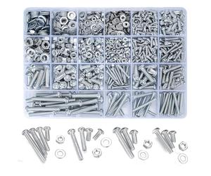 1080 pcs M3 M4 M5 Viti con Dadi e Rondelle Assortimento Set, Vari Viti Cross Testa Piatta Macchina, Dadi e Viti Set per Elettronica Industriale Home Office
