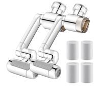 1080° Rotating Faucet Extender with Upward Facial Mist, 4 Water Modes & Built-In Filter, Water Saving, Adjustable Sink Sprayer for Kitchen Bathroom (2Pcs)