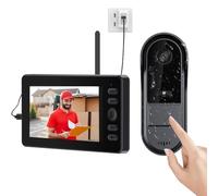 1080P Campanello senza fili con telecamera con schermo da 4,3" Videocitofono esterno impermeabile citofono senza WiFi connessione Bluetooth 2.4G l'interno può svegliare il campanello esternoVedere