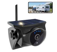 1080P - Telecamera per retromarcia a energia solare, senza fili, con visione notturna, 365 giorni, IP66, batteria ricaricabile per rimorchi, camper, camion, auto, compatibile con cellulare Android