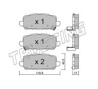 1084.0 TRUSTING Kit pastiglie freno, Freno a disco per HONDA