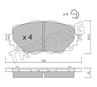 1086.0 TRUSTING Kit pastiglie freno, Freno a disco per FIAT,MAZDA