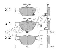 1087.0 TRUSTING Kit pastiglie freno, Freno a disco per SUBARU