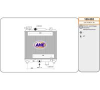 109.002 AHE Radiatore, Raffreddamento motore per FIAT,SEAT