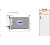 109.007 AHE Radiatore, Raffreddamento motore per FIAT