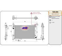 109.205 AHE Radiatore, Raffreddamento motore per FIAT