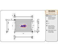 109.435/A AHE Radiatore, Raffreddamento motore per FIAT