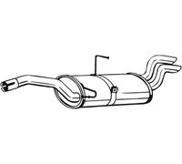 Bosal Silenziatore posteriore per Citron Evasion Van U6 AF HDi KW 80 CV 109