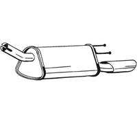 109 CV SILENZIATORE POSTERIORE PER OPEL Corsa B S93 1.6 GSi 16V KW 80 CV 109