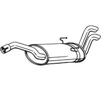 109 CV SILENZIATORE POSTERIORE PER PEUGEOT 806 221 2.1 TD 12V KW 80 CV 109
