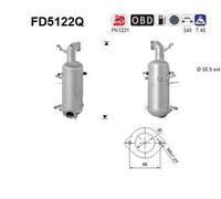 AS Filtro antiparticolato (FAP) FD5122Q 130 kW 177 CV per Fiat Ducato 250 180 Multijet 3.0 D