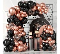 109 pezzi Palloncini Neri & Dorati e Palloncini in Foil con Confetti Combinazione, Set Arco Fai-da-Te, Decorazione Matrimonio Minimalista Adatta per Compleanno, Matrimonio, Fidanzamento, Fotografia al