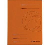10902922 Herlitz A4-Cartellina piatta di carta con porta documenti Colorspan, colore: arancione