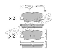 1095.1 TRUSTING Kit pastiglie freno, Freno a disco per HYUNDAI