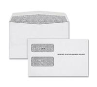 1099 Double Window Envelope, Commercial Flap, Gummed Closure, 5.63 x 9, White, 24/Pack