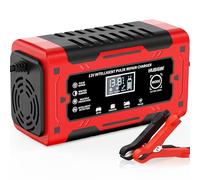10A 12V Caricabatteria da Auto, Multi Protezioni Mantenitore Batteria Moto, Intelligente Carica Batteria Portatile con Schermo LCD per Moto, Auto, Batteria AGM, Barche (6A)