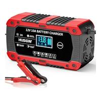10A 12V Caricabatteria da Auto, Multi Protezioni Mantenitore Batteria Moto, Intelligente Carica Batteria Portatile con Schermo LCD per Moto, Auto, Batteria AGM, Barche (10A)