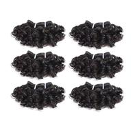 10A Curly Bundles Human Hair 6 Short Bundles 6 Inch Unprocessed Brazilian Virgin Hair Extensions for Black Women Natural Color Facile installazione e rimozione