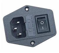 10A Fuse!Red Yellow Green Blue Black Rocker Switch Fused C14 IEC320 Inlet Power Socket Fuse Switch Connector (Color : Black, Size : 3PIN_1PCS)