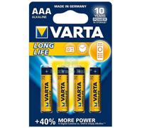 10BLISTER BATTERIE VARTA LONGLIFE ALCALINE M STILO BL.4 PZ: