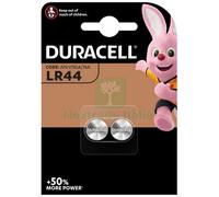 10BLISTER DURACELL BATTERIA A BOTTONE LR44 BL.2PZ: