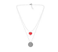 10BuoniPropositi COLLANA DOPPIO FILO PER DONNA N9905/N Cuore Rosso