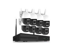 10CH 4K PTZ IP di Telecamere Sicurezza Zoom 10X Kit NVR Wireless for Esterni Visione Notturna a Colori CCTV Telecamera Sorveglianza 8CH(3T,10CH NVR 8Pcs Camera)